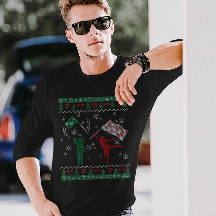 Ugly Christmas Sweater Color Guard Winter Guard Long Sleeve T-Shirt Gifts for Him