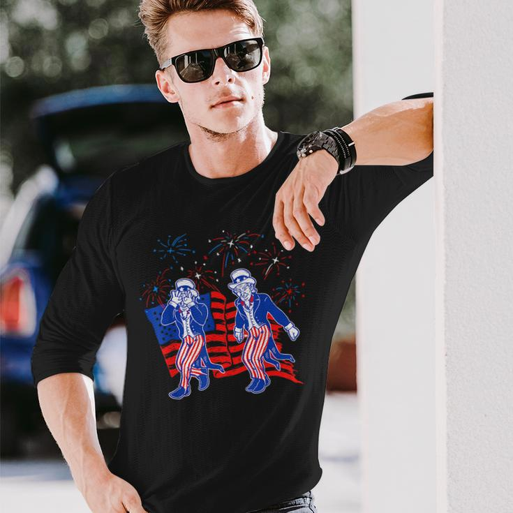 Uncle Sam Griddy 4Th Of July Independence Day Boy Long Sleeve T-Shirt T-Shirt Gifts for Him