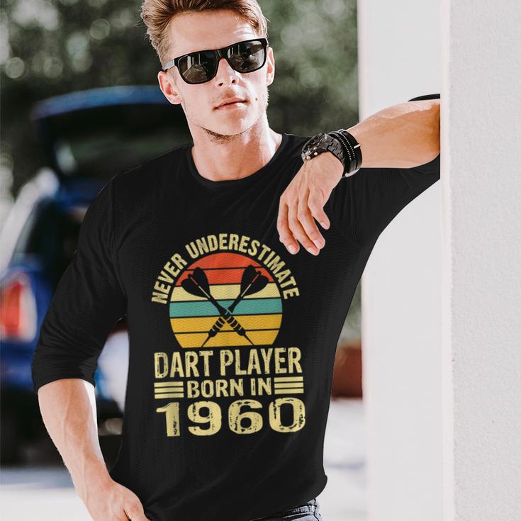 Never Underestimate Dart Player Born In 1960 Dart Darts Long Sleeve T-Shirt Gifts for Him Never Underestimate Dart Player Born In 1960 Dart Darts Long Sleeve T-Shirt Gifts for Him