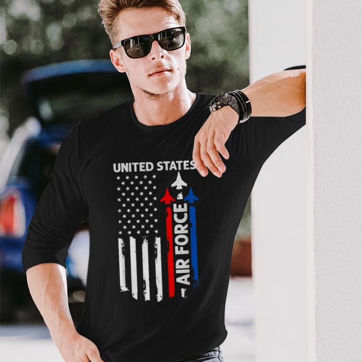 United States Air Force American Usa Flag July 4Th Patriotic Long Sleeve Gifts for Him