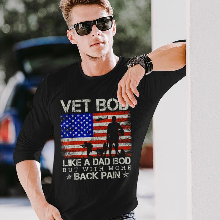 Vet Bod Like Dad Bod Veteran Fathers Day Long Sleeve T-Shirt T-Shirt Gifts for Him