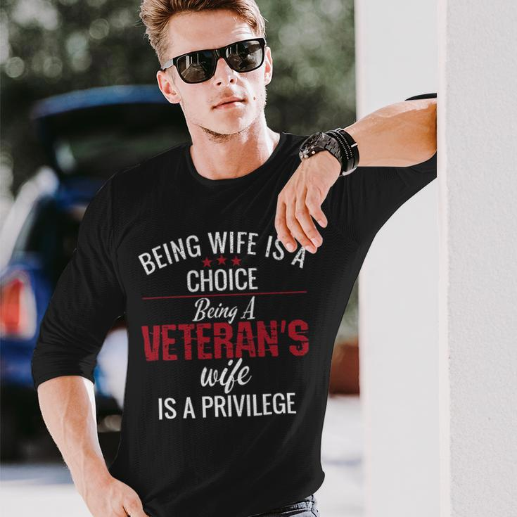 Veteran Veterans Day Veteran Wife Military Long Sleeve T-Shirt Gifts for Him