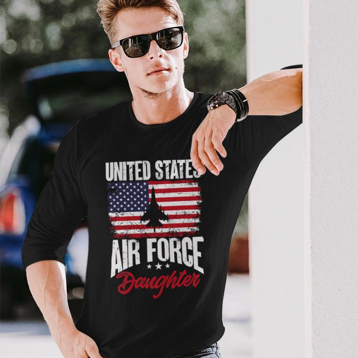 Veteran Vets Us Air Force Veteran United Sates Air Force Daughter 9 Veterans Long Sleeve T-Shirt Gifts for Him