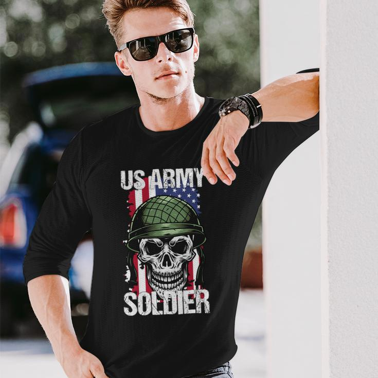 Veteran Vets Us Army Veteran Flag Veterans Long Sleeve T-Shirt Gifts for Him
