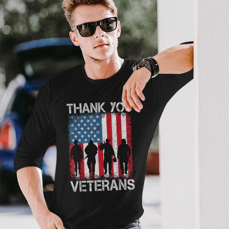 Veterans Day Thank You Veterans Proud Long Sleeve T-Shirt Gifts for Him