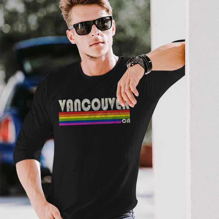Vintage 80S Style Vancouver Ca Gay Pride Month Long Sleeve T-Shirt Gifts for Him