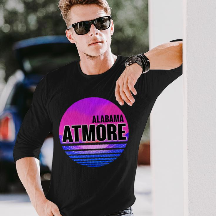 Vintage Atmore Vaporwave Alabama Long Sleeve T-Shirt Gifts for Him