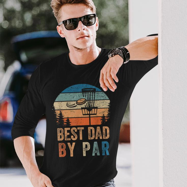 Vintage Best Dad By Par Fathers Day Disc Golf Dad Long Sleeve T-Shirt T-Shirt Gifts for Him