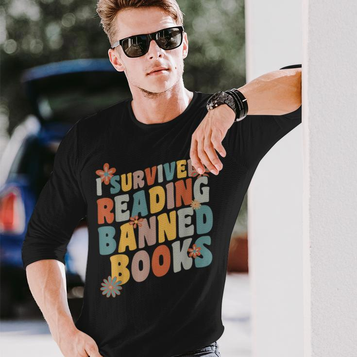 Vintage Book Lover I Survived Reading Banned Books Long Sleeve T-Shirt T-Shirt Gifts for Him