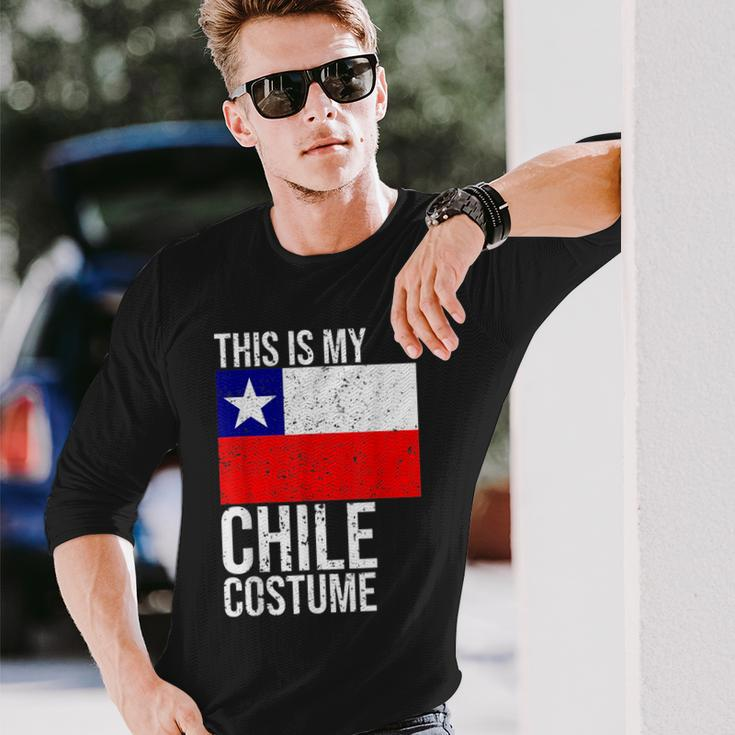 Vintage This Is My Chile Flag Costume For Halloween Chile Long Sleeve T-Shirt T-Shirt Gifts for Him
