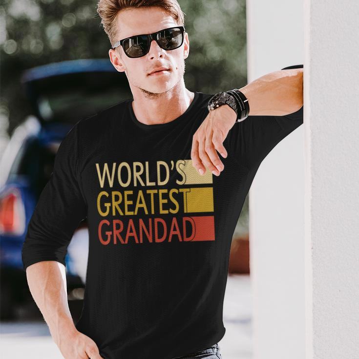 Vintage Worlds Greatest Grandad Dad Grandpa Fathers Day Grandpa Long Sleeve T-Shirt T-Shirt Gifts for Him