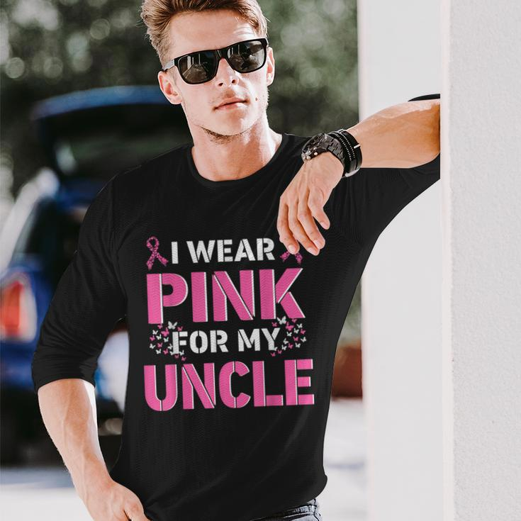 I Wear Pink For My Uncle Breast Cancer Awareness Faith Love Long Sleeve T-Shirt Gifts for Him