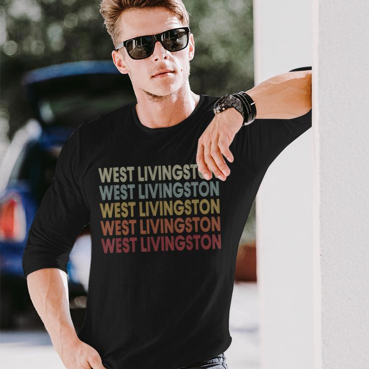 West-Livingston Texas West-Livingston Tx Retro Vintage Text Long Sleeve T-Shirt Gifts for Him