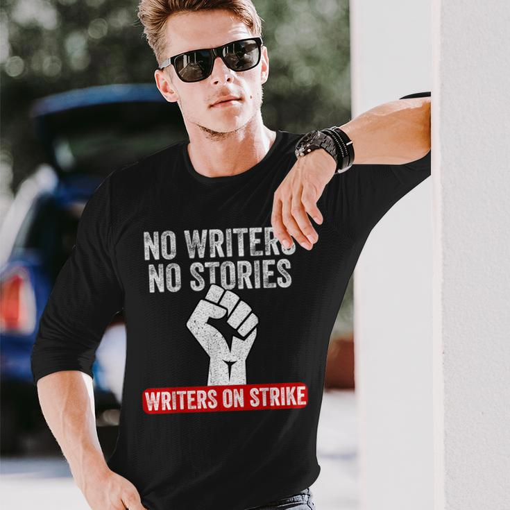 Wga Writers Guild Of America On Strike Wga Anti Ai Chatbots Long Sleeve T-Shirt Gifts for Him