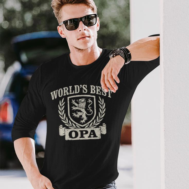 World's Best Opa Vintage Crest Grandpa Long Sleeve T-Shirt Gifts for Him