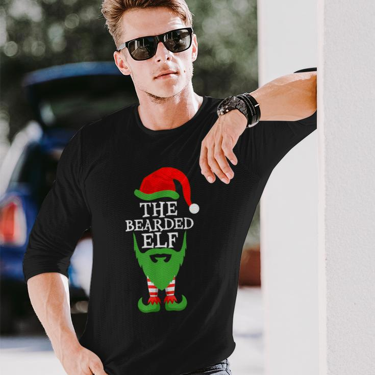 Xmas Holiday Matching Ugly Christmas Sweater The Bearded Elf Long Sleeve T-Shirt Gifts for Him