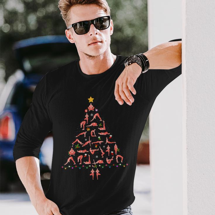 Yoga Christmas Tree Ugly Christmas Sweater Long Sleeve T-Shirt Gifts for Him