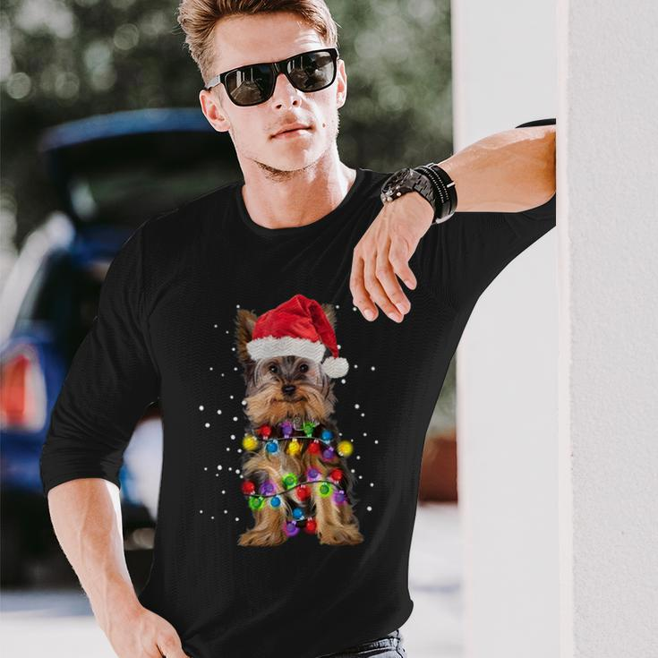 Yorkie Christmas Yorkie Dog Xmas Long Sleeve T-Shirt Gifts for Him
