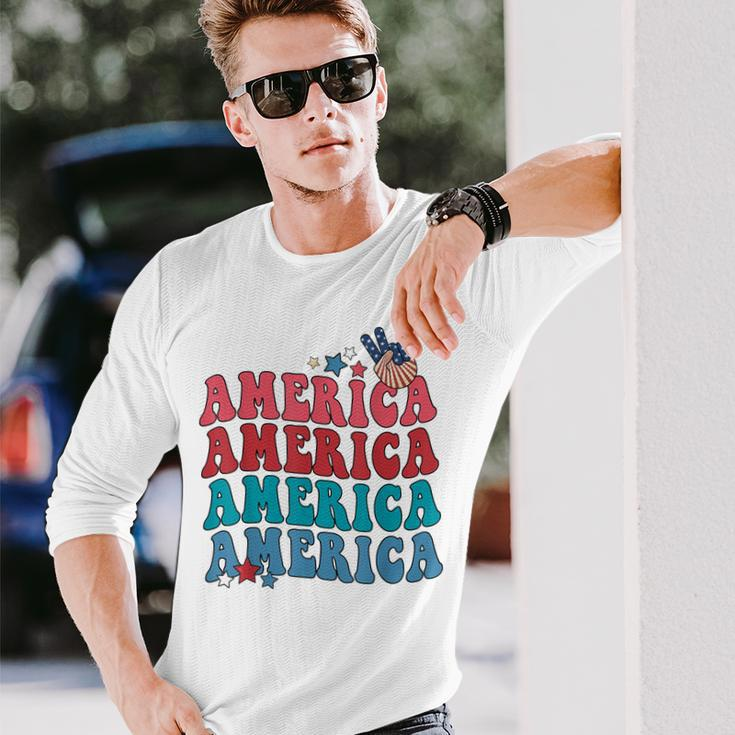 America Patriotic 4Th Fourth Of July Independence Day Long Sleeve T-Shirt T-Shirt Gifts for Him