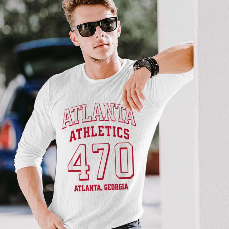 Atlanta Athletics 470 Atlanta Ga For 470 Area Code Long Sleeve T-Shirt Gifts for Him