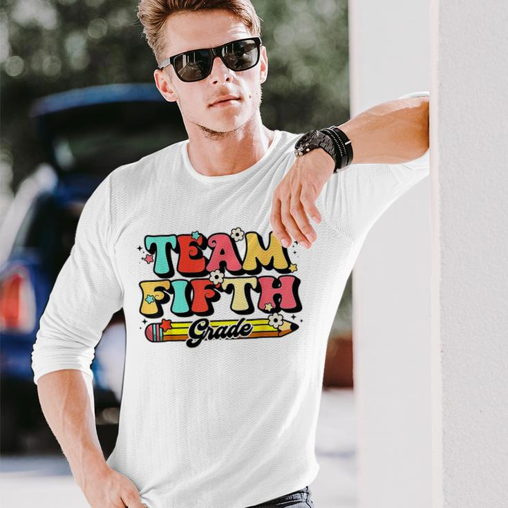 Groovy Team 5Th Grade First Day Of School Back To School Long Sleeve T-Shirt Gifts for Him