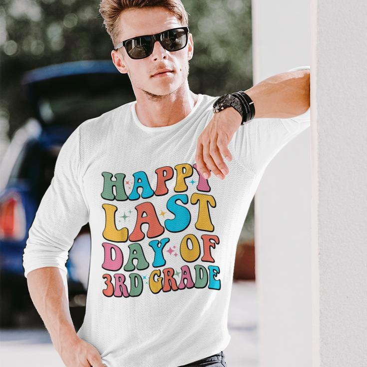 Happy Last Day Of 3Rd Grade Last Day Of School Groovy Long Sleeve T-Shirt T-Shirt Gifts for Him