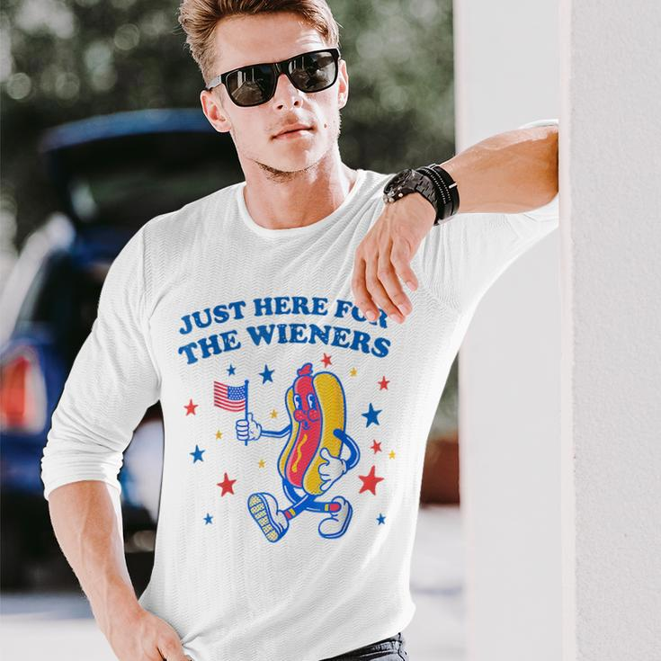 Im Just Here For The Wieners Fourth Of July Long Sleeve T-Shirt Gifts for Him