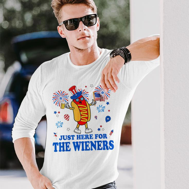 Im Just Here For The Wieners Fourth Of July Long Sleeve T-Shirt Gifts for Him