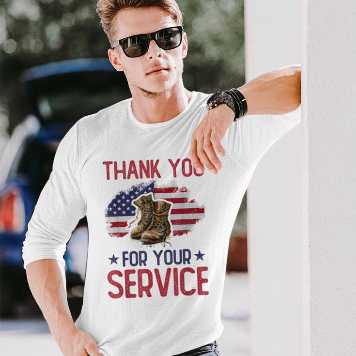Veteran Thank You For Your Service Veteran's Day Usa Long Sleeve T-Shirt Gifts for Him