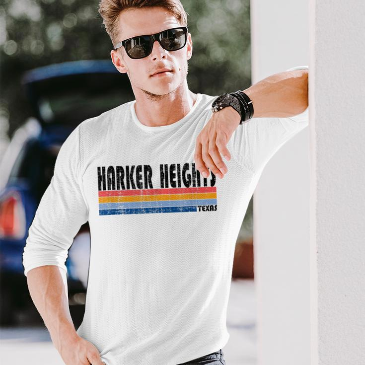 Vintage 70S 80S Style Harker Heights Tx Long Sleeve T-Shirt Gifts for Him
