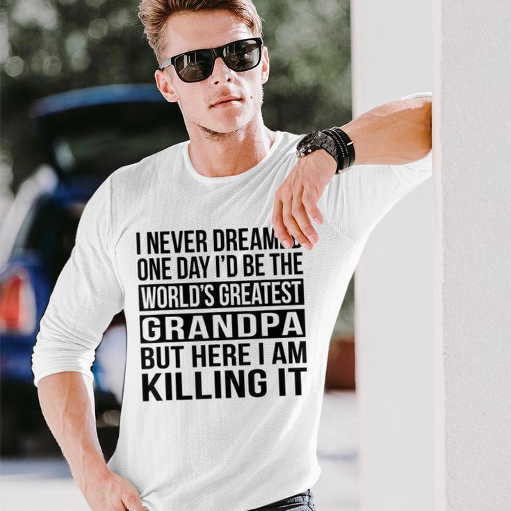 Worlds Greatest Grandpa Grandfather Long Sleeve T-Shirt Gifts for Him
