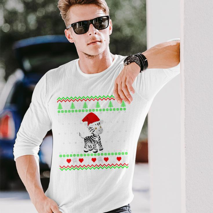 Zebra Ugly Christmas Sweater Long Sleeve T-Shirt Gifts for Him