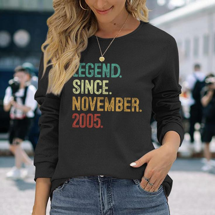 18 Years Old Legend Since November 2005 18Th Birthday Long Sleeve T-Shirt Gifts for Her