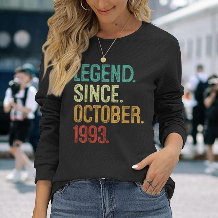 30 Years Old Legend Since October 1993 30Th Birthday Long Sleeve T-Shirt Gifts for Her