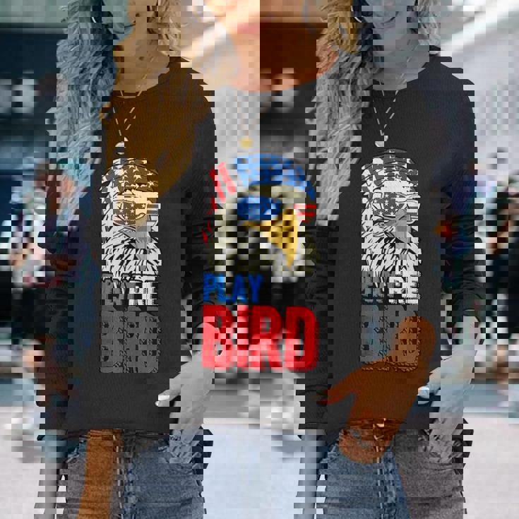 4Th Of July American Flag Bald Eagle Mullet Play Free Bird Mullet Long Sleeve T-Shirt T-Shirt Gifts for Her 4Th Of July American Flag Bald Eagle Mullet Play Free Bird Mullet Long Sleeve T-Shirt T-Shirt Gifts for Her