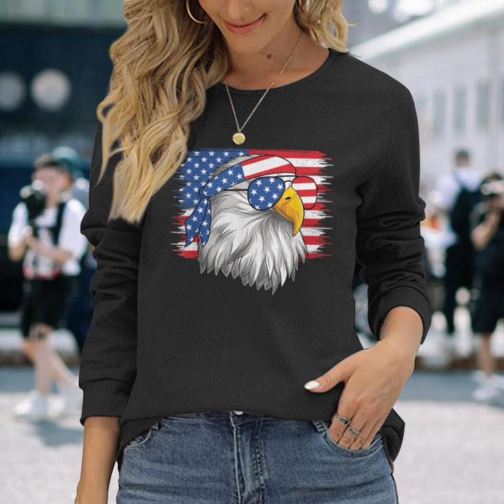 4Th Of July American Flag Patriotic Eagle Usa Long Sleeve T-Shirt T-Shirt Gifts for Her