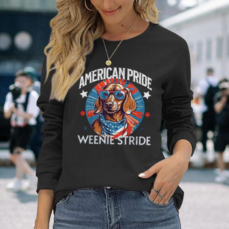 4Th Of July Dachsund Weiner Dog Weenie Usa America Long Sleeve T-Shirt T-Shirt Gifts for Her