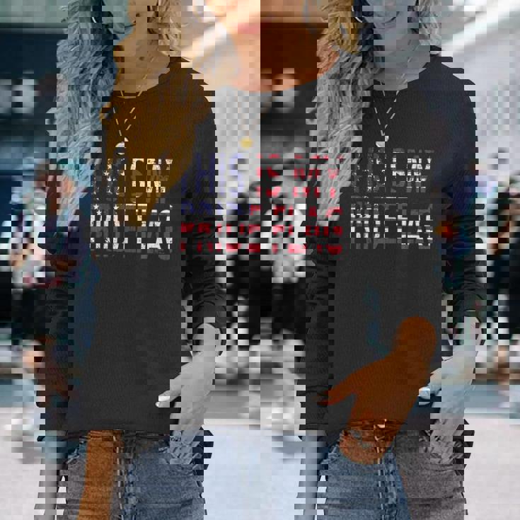 4Th Of July This Is My Pride Flag Usa American Land Identity Long Sleeve T-Shirt T-Shirt Gifts for Her