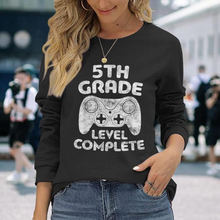 5Th Grade Level Complete First Grade Graduation Long Sleeve T-Shirt T-Shirt Gifts for Her