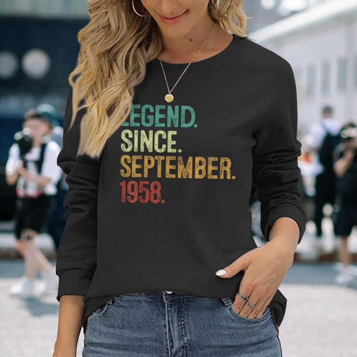 65 Years Old Legend Since September 1958 65Th Birthday Long Sleeve T-Shirt Gifts for Her