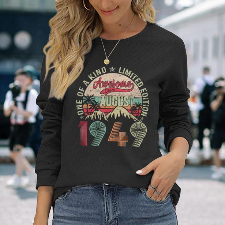74 Years Old Vintage August 1949 74Th Birthday Long Sleeve T-Shirt Gifts for Her