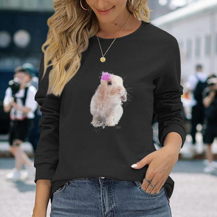 Adorable Rabbit Bunny Cute Drawing Art Illu Long Sleeve T-Shirt Gifts for Her