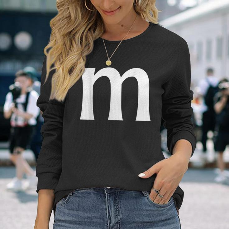 Alphabet M Family Letter M Halloween Costumes Long Sleeve T-Shirt Gifts for Her