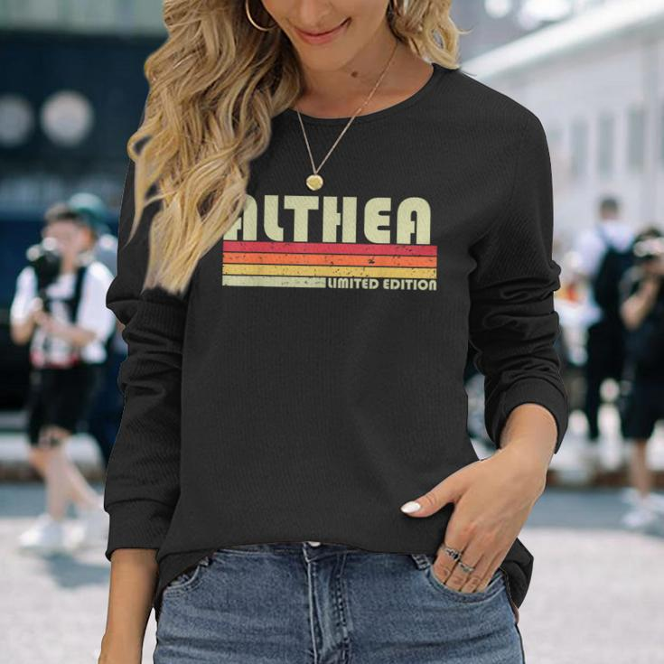 Althea Name Personalized Retro Vintage 80S 90S Birthday 90S Vintage Long Sleeve T-Shirt Gifts for Her