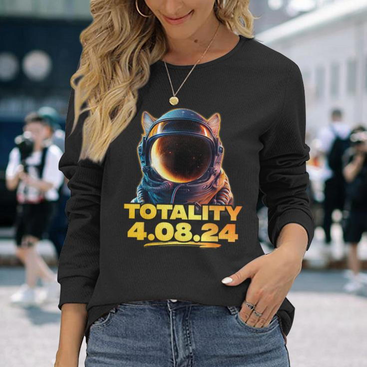 America Totality 40824 Corgi Total Solar Eclipse Dog 2024 Long Sleeve T-Shirt Gifts for Her