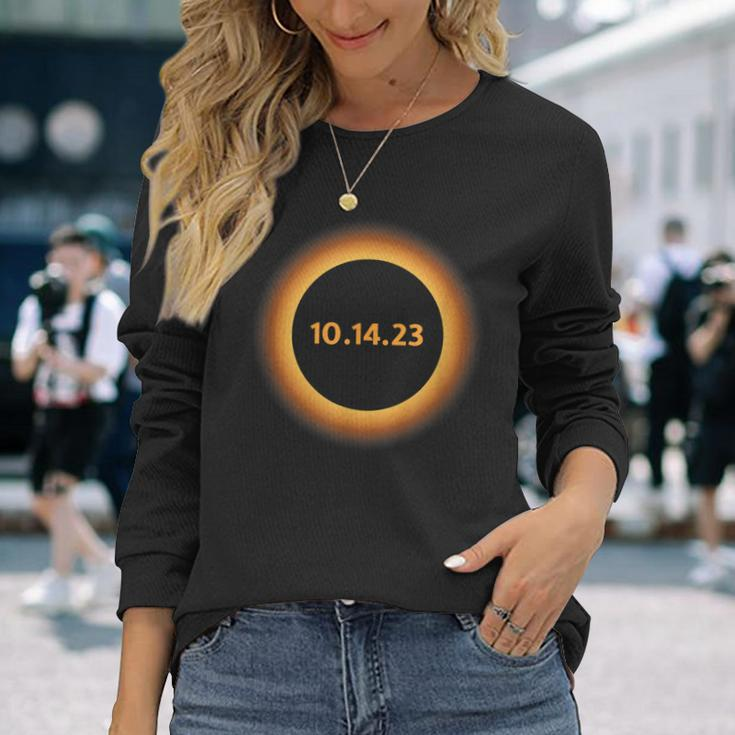 Annular Solar Eclipse 2023 October 14 Astronomy Lover Long Sleeve T-Shirt Gifts for Her