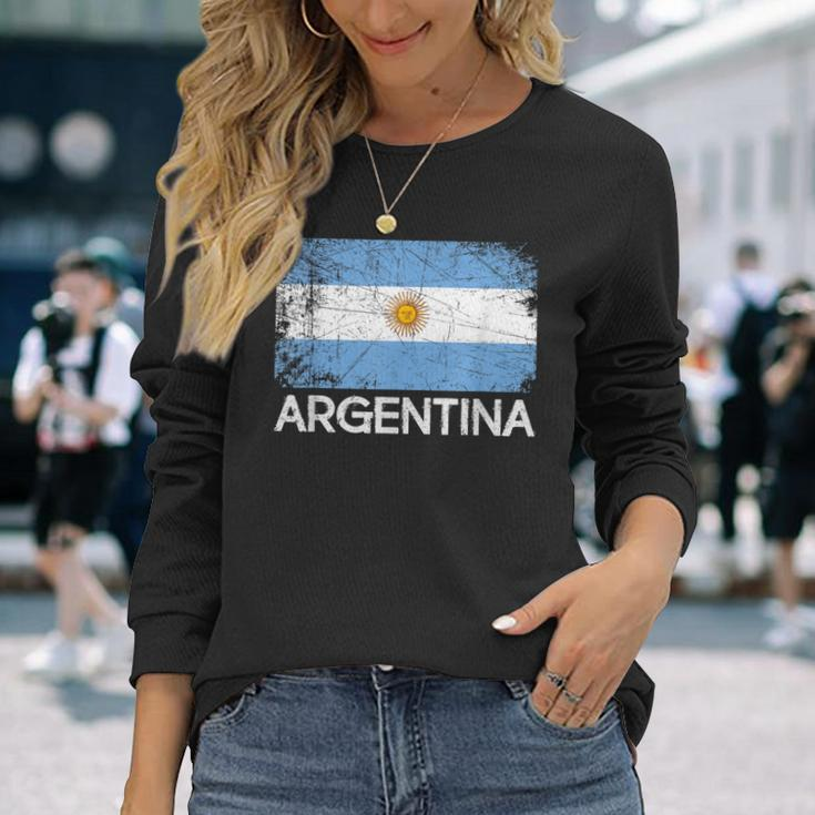 Argentinian Flag Vintage Made In Argentina Long Sleeve T-Shirt Gifts for Her