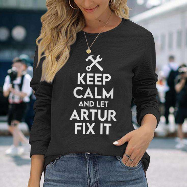 Artur Handyman Birthday Name Personalized Artur Mechanic Long Sleeve T-Shirt Gifts for Her