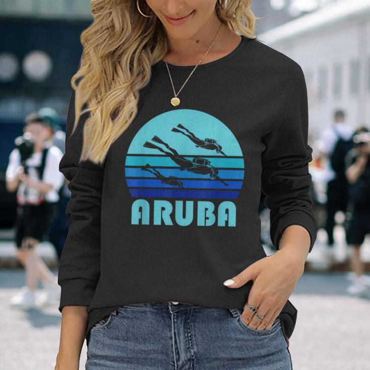 Aruba Scuba Diving Caribbean Diver Long Sleeve T-Shirt Gifts for Her