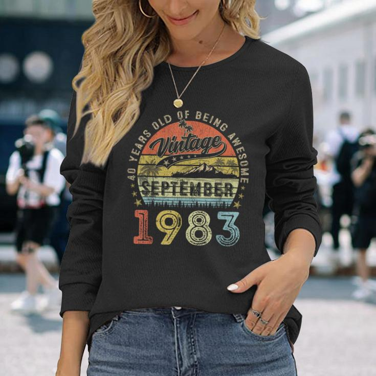 Awesome Since September 1983 Vintage 40Th Birthday Long Sleeve Gifts for Her